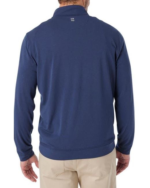Fair Harbor Blue Compass Performance Quarter Zip for men