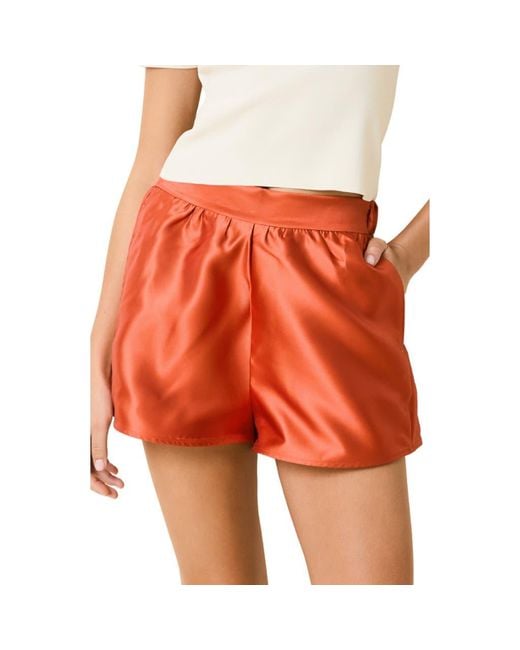 Solid & Striped Orange The Emery Satin Shorts