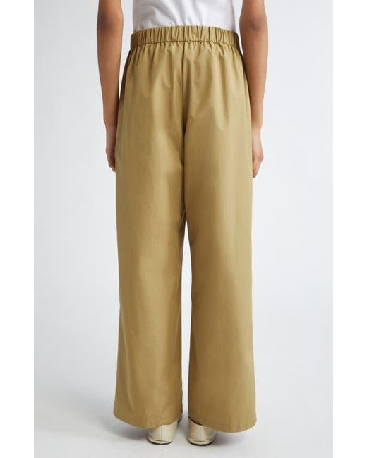 Lafayette 148 New York Natural Riverside Elastic Waist Wide Leg Pants