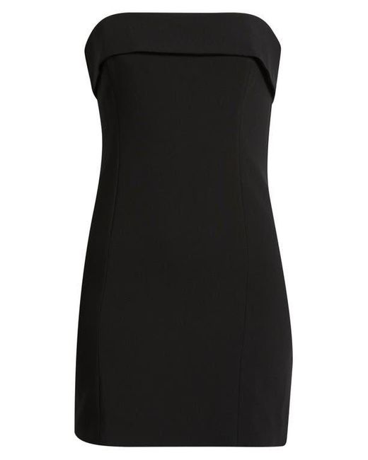 Open Edit Black Strapless Foldover Body-Con Minidress
