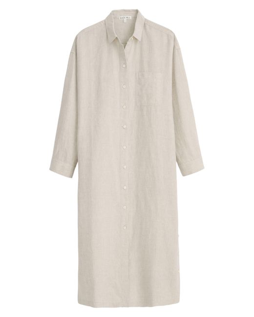 Alex Mill Natural Long Sleeve Linen Midi Shirtdress