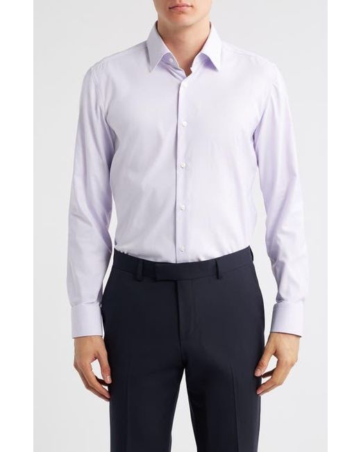 Boss Purple Hank Kent Slim Fit Performancetwill Dress Shirt for men