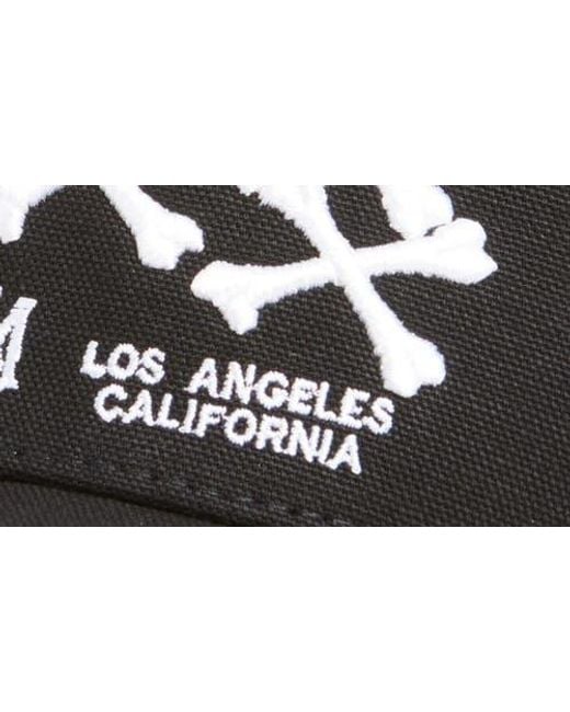 Amiri Black Stacked Bones Logo Adjustable Trucker Hat for men