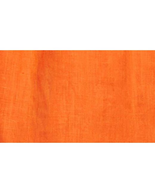 Karen Kane Orange Tie Cuff Square Neck Linen Top