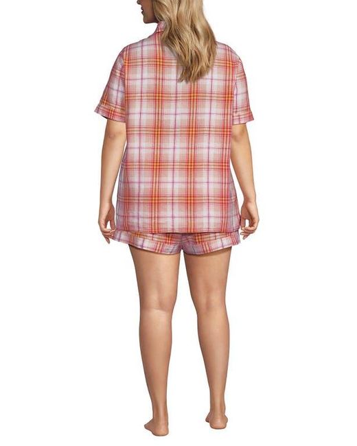 Lands' End Pink Linen 2 Piece Pajama Set