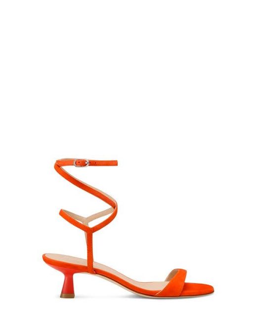 Stuart Weitzman Red Nudist Wrap Sandal