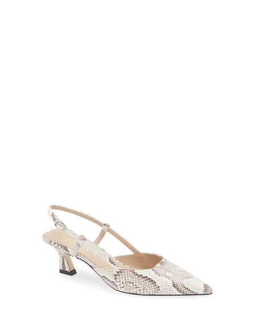 Stuart Weitzman White Vinnie 50 Slingback Pump