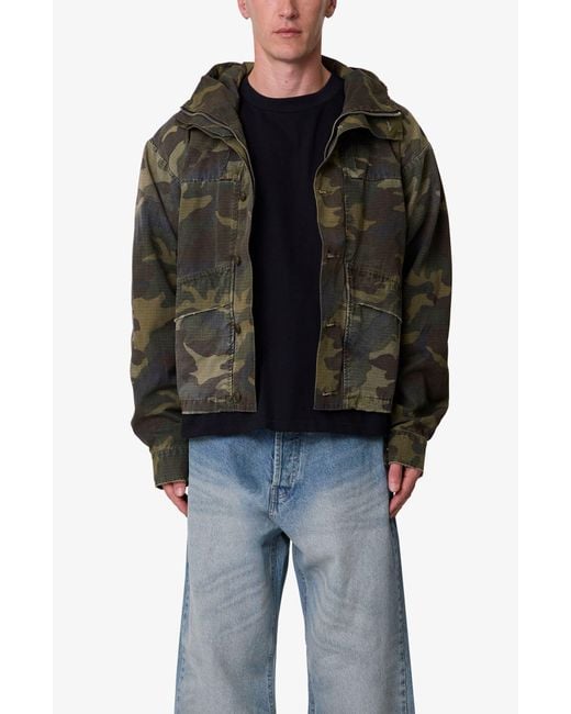 MNML Black Ripstop Hooded Jacket for men