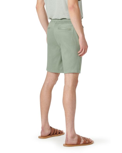Bugatchi Green Linen Blend Drawstring Chino Shorts for men
