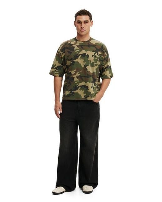Cotton On Green Cropped Fit T-Shirt for men