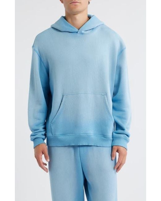 Elwood Men's Blue Core Oversize Organic Cotton Brushed Terry Hoodie