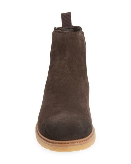 Size 9.5  Nordstrom Lackhart Mini Men\'s Chelsea Suede Ankle Boot in Dark Brown Brown Suede Leather Ankle Boots, Men main image 4