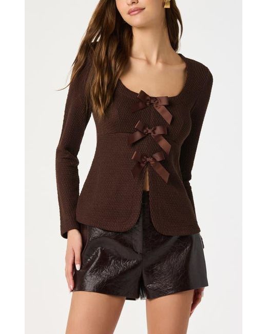 Astr Black Split Front Bow Top