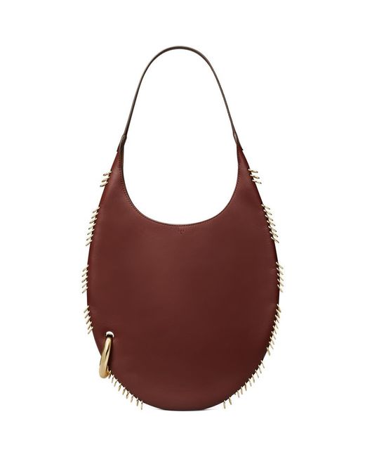 Tory Burch Brown Pierced All Around Leather Shoulder Bag