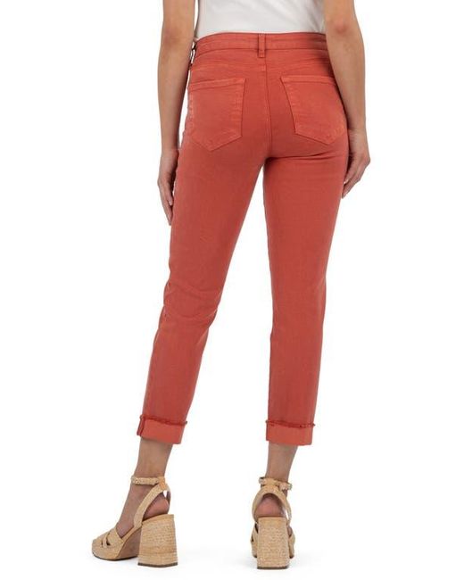 Kut From The Kloth Red Amy Seamed Mid Rise Crop Slim Jeans