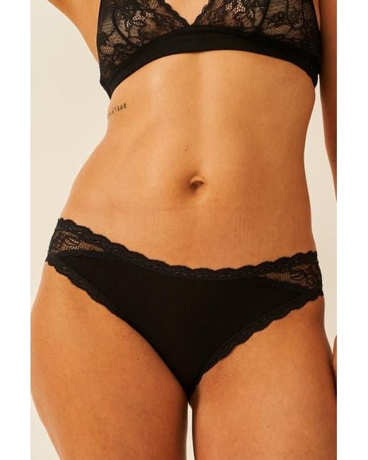 Stripe & Stare Black Eco Lace Triangle Bra & Original Knicker Set