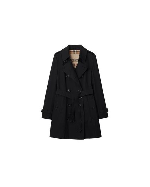 Burberry Black Short Chelsea Heritage Trench Coat