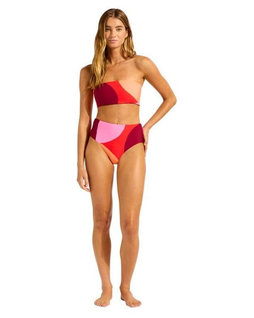 Seafolly Red Reversible Strapless Tube Bikini Top