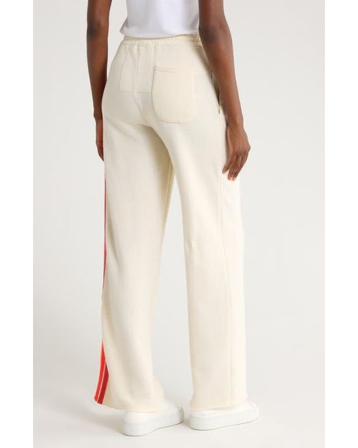 Aviator Nation Natural 5-Stripe Wide Leg Sweatpants