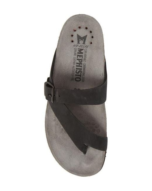 Mephisto Black Helen Toe Loop Sandal