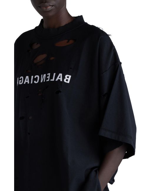 Balenciaga Black Inside Out Oversize Knit Cotton T-shirt