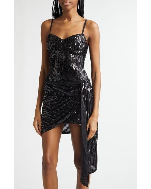 Area Black Sequin Minidress