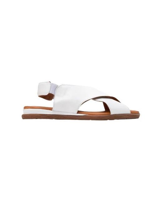 Forever & Always Shoes Brown Broods Elastic Leather Slip On Sandals