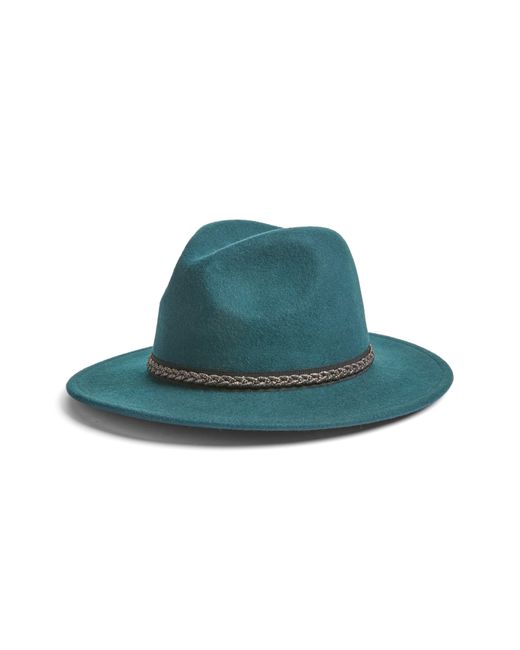 Treasure & Bond Green Metallic Trim Panama Hat