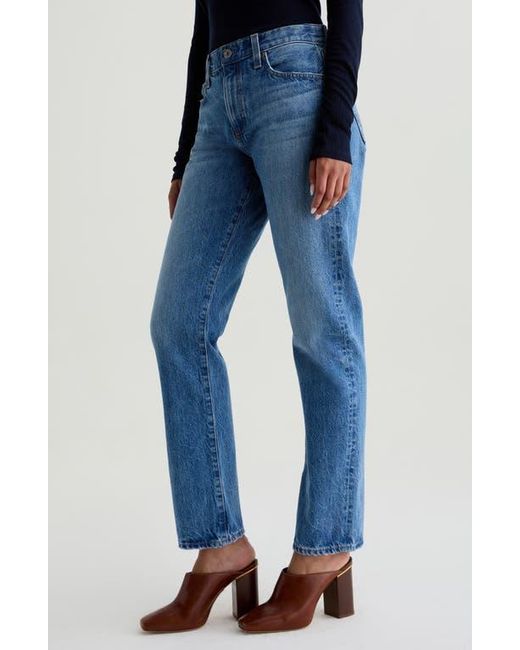 AG Jeans Blue The Boyfriend Mid Rise Straight Leg Jeans