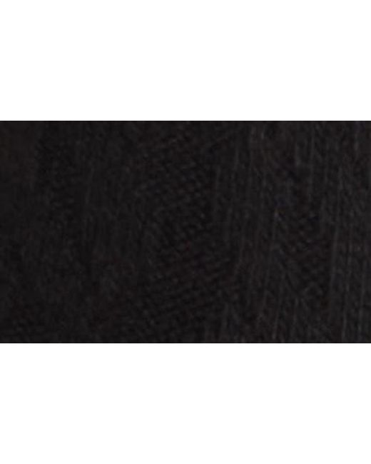 Oroblu Black Gwen Cable Knit Wool Blend Crew Socks