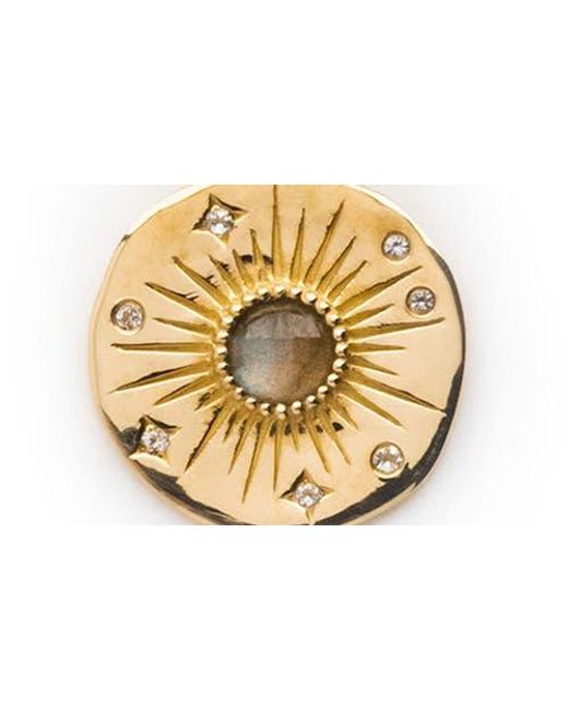 Local Eclectic Metallic Labradorite & Topaz Coin Charm