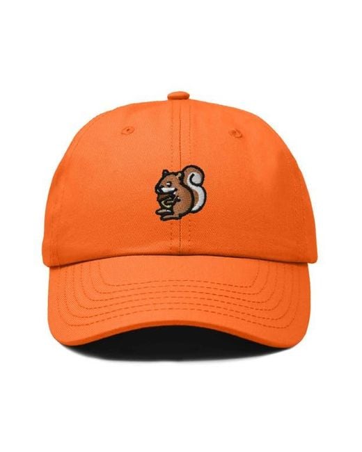 Alix Orange Squirrel Embroidered Outdoor Cap for men