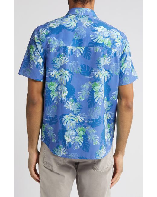 Tommy Bahama Blue Bahama Coast Marina Fronds Short Sleeve Button-up Shirt for men