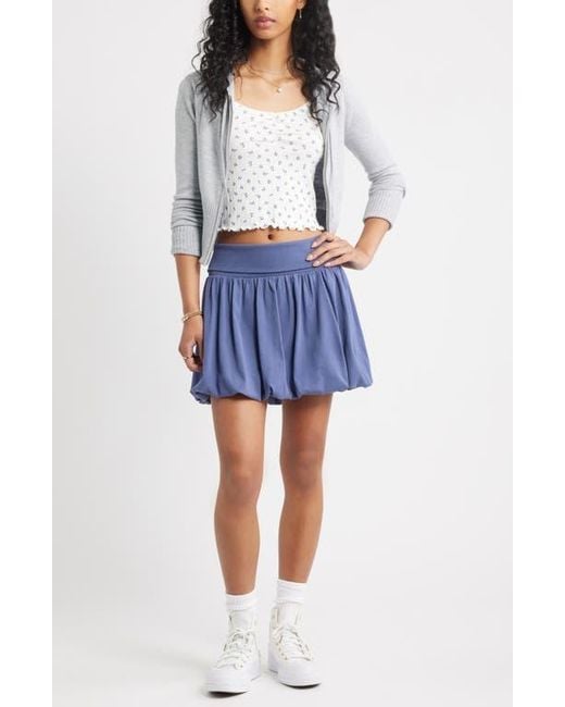 BP. Blue Bubble Hem Miniskirt