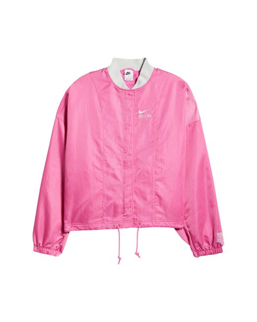 Nike Pink Air Woven Oversize Bomber Jacket