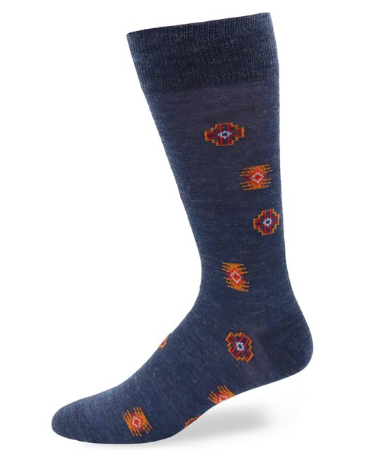 Lorenzo Uomo Blue Merino Wool Blend Socks for men