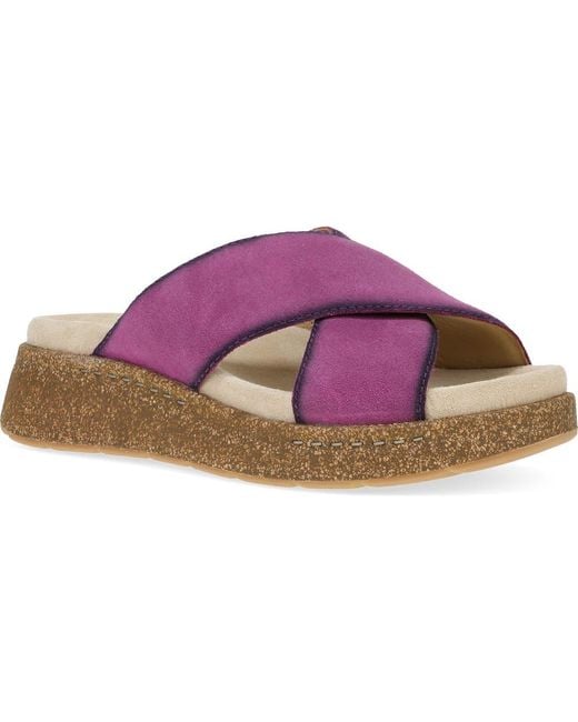 Dansko Purple Bridget Platform Wedge Slide Sandal