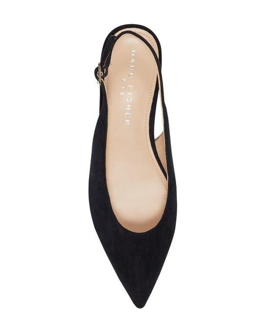 Marc Fisher Blue Grissy Slingback Flat