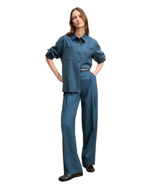 M.M.LaFleur Blue Russell Button Down