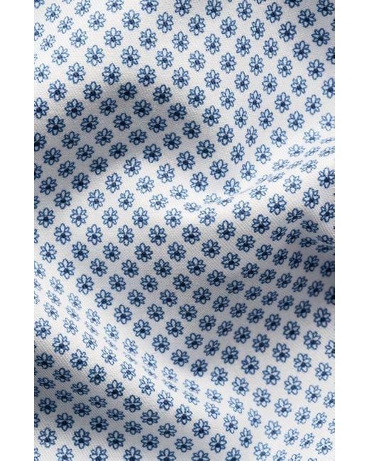 Eton of Sweden Gray Contemporary Fit Neat Floral Print Cotton Dress Shirt for men
