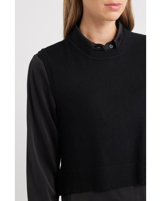 Sam Edelman Layered Mixed Media Dress in Black | Lyst