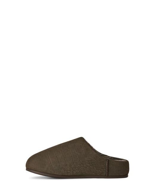 Ugg Brown Elea Croc Embossed Suede Slipper