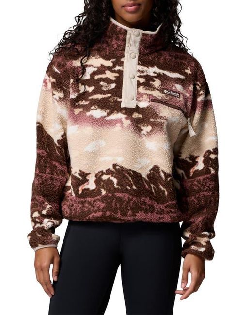Columbia Black Helvetia Ii Print Crop Fleece Pullover