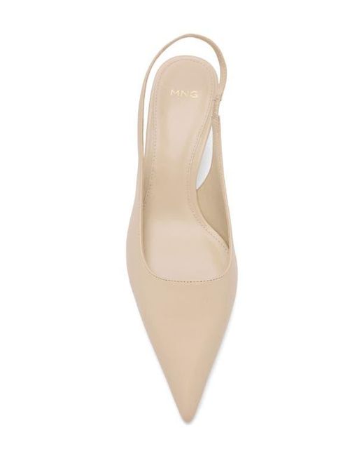 Mango White Tom Slingback Pointed Toe Pump