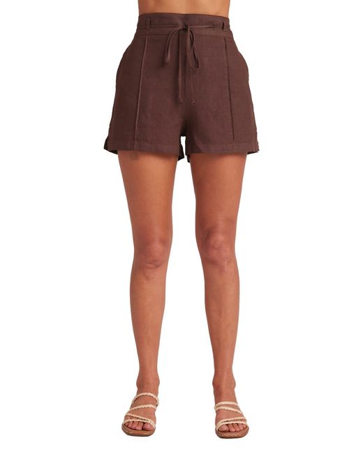 Bella Dahl Red Pintuck Linen Shorts