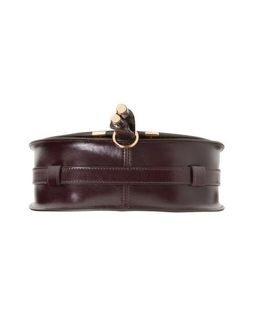 Chloé Brown Medium Marcie Shiny Leather Crossbody Bag