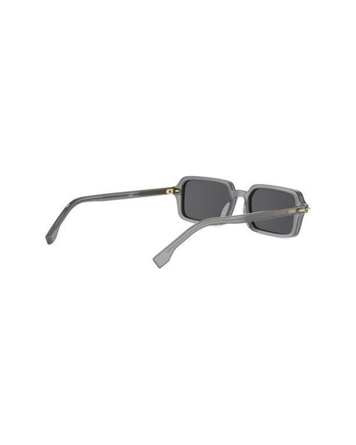Fendi Gray Selleria Rectangular Sunglasses