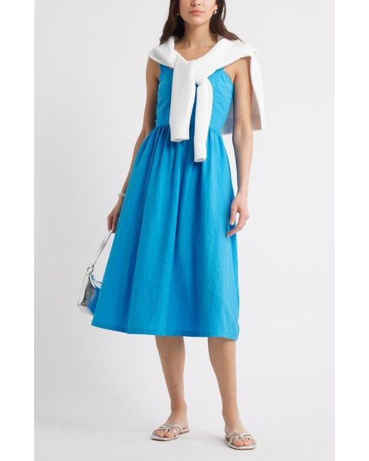 Caslon Blue Woven Midi Sundress