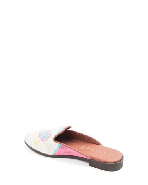 PAIGE White Needlepoint Mule