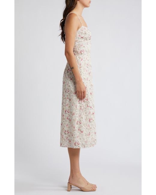 Chelsea28 Natural Eyelet Embroidered Midi Dress